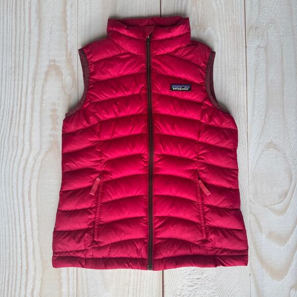 Patagonia Girls Duck Down Insulated Puffer Sweater Vest Size Small Pink - Picture 1 of 8